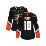 Women Adidas Anaheim Ducks #10 Corey Perry Black Home Authentic Stitched NHL Jersey