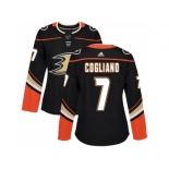 Women Adidas Anaheim Ducks #7 Andrew Cogliano Black Home Authentic Stitched NHL Jersey