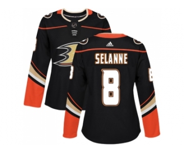 Women Adidas Anaheim Ducks #8 Teemu Selanne Black Home Authentic Stitched NHL Jersey