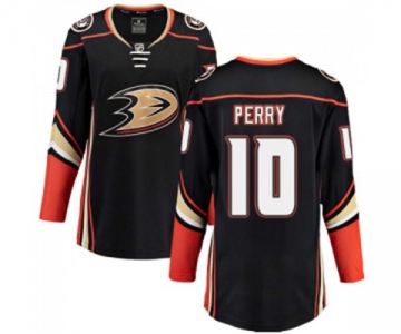 Women Anaheim Ducks #10 Corey Perry Fanatics Branded Black Home Breakaway Hockey Jersey