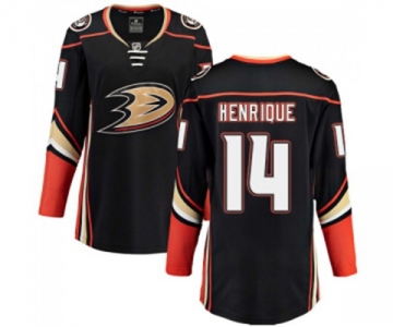 Women Anaheim Ducks #14 Adam Henrique Authentic Black Home Fanatics Branded Breakaway Hockey Jersey