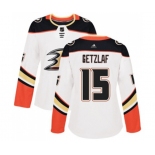 Women Anaheim Ducks #15 Ryan Getzlaf Authentic White Away Hockey Jersey