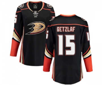 Women Anaheim Ducks #15 Ryan Getzlaf Fanatics Branded Black Home Breakaway Hockey Jersey