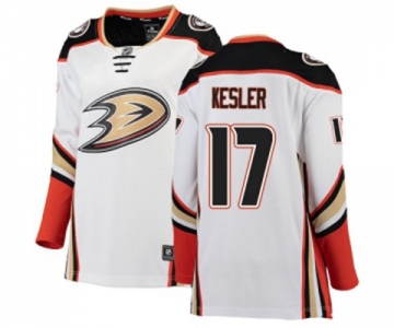 Women Anaheim Ducks #17 Ryan Kesler Authentic White Away Fanatics Branded Breakaway Hockey Jersey