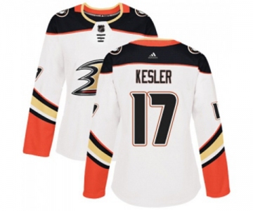 Women Anaheim Ducks #17 Ryan Kesler Authentic White Away Hockey Jersey