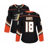 Women Anaheim Ducks #18 Patrick Eaves Authentic Black Home Hockey Jersey