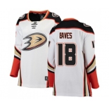 Women Anaheim Ducks #18 Patrick Eaves Authentic White Away Fanatics Branded Breakaway Hockey Jersey