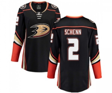 Women Anaheim Ducks #2 Luke Schenn Authentic Black Home Fanatics Branded Breakaway Hockey Jersey