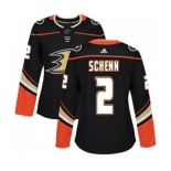 Women Anaheim Ducks #2 Luke Schenn Authentic Black Home Hockey Jersey