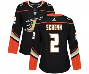 Women Anaheim Ducks #2 Luke Schenn Authentic Black Home Hockey Jersey