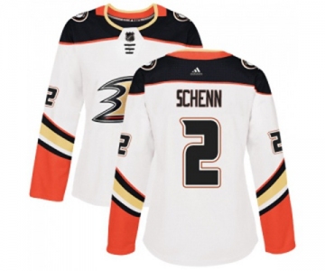 Women Anaheim Ducks #2 Luke Schenn Authentic White Away Hockey Jersey