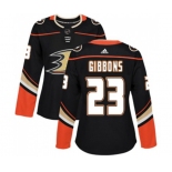 Women Anaheim Ducks #23 Brian Gibbons Authentic Black Home Hockey Jersey