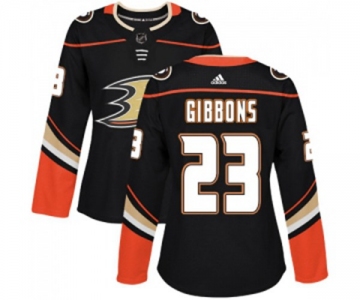 Women Anaheim Ducks #23 Brian Gibbons Authentic Black Home Hockey Jersey