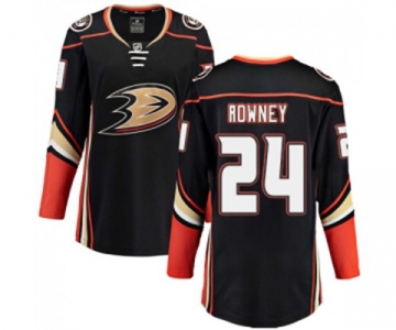 Women Anaheim Ducks #24 Carter Rowney Authentic Black Home Fanatics Branded Breakaway Hockey Jersey