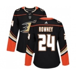 Women Anaheim Ducks #24 Carter Rowney Authentic Black Home Hockey Jersey