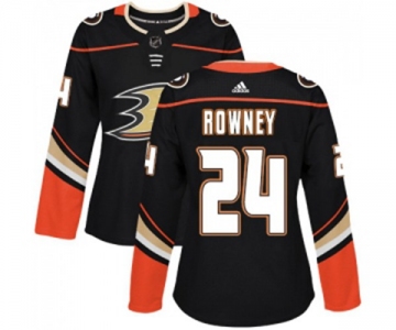 Women Anaheim Ducks #24 Carter Rowney Authentic Black Home Hockey Jersey