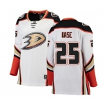 Women Anaheim Ducks #25 Ondrej Kase Authentic White Away Fanatics Branded Breakaway Hockey Jersey