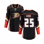 Women Anaheim Ducks #25 Ondrej Kase Fanatics Branded Black Home Breakaway Hockey Jersey