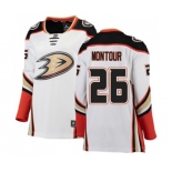 Women Anaheim Ducks #26 Brandon Montour Authentic White Away Fanatics Branded Breakaway Hockey Jersey