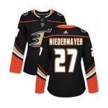 Women Anaheim Ducks #27 Scott Niedermayer Authentic Black Home Hockey Jersey