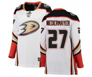 Women Anaheim Ducks #27 Scott Niedermayer Authentic White Away Fanatics Branded Breakaway Hockey Jersey