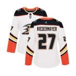 Women Anaheim Ducks #27 Scott Niedermayer Authentic White Away Hockey Jersey