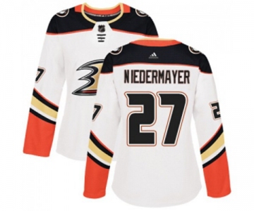 Women Anaheim Ducks #27 Scott Niedermayer Authentic White Away Hockey Jersey