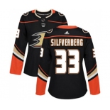 Women Anaheim Ducks #33 Jakob Silfverberg Authentic Black Home Hockey Jersey