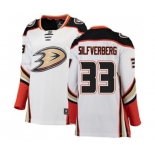 Women Anaheim Ducks #33 Jakob Silfverberg Authentic White Away Fanatics Branded Breakaway Hockey Jersey