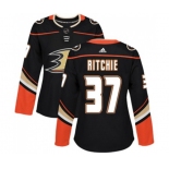 Women Anaheim Ducks #37 Nick Ritchie Authentic Black Home Hockey Jersey