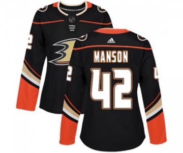 Women Anaheim Ducks #42 Josh Manson Authentic Black Home Hockey Jersey