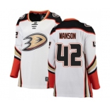 Women Anaheim Ducks #42 Josh Manson Authentic White Away Fanatics Branded Breakaway Hockey Jersey