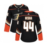 Women Anaheim Ducks #44 Jaycob Megna Authentic Black Home Hockey Jersey