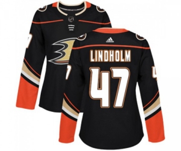 Women Anaheim Ducks #47 Hampus Lindholm Authentic Black Home Hockey Jersey