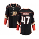 Women Anaheim Ducks #47 Hampus Lindholm Fanatics Branded Black Home Breakaway Hockey Jersey