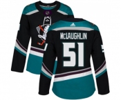 Women Anaheim Ducks #51 Blake McLaughlin Authentic Black Teal Alternate Hockey Jersey