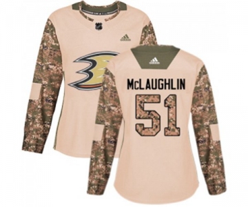 Women Anaheim Ducks #51 Blake McLaughlin Authentic Camo Veterans Day Practice Hockey Jersey