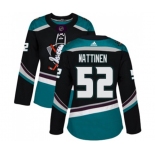 Women Anaheim Ducks #52 Julius Nattinen Authentic Black Teal Alternate Hockey Jersey