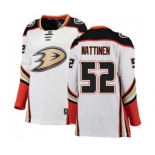 Women Anaheim Ducks #52 Julius Nattinen Authentic White Away Fanatics Branded Breakaway Hockey Jersey