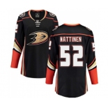 Women Anaheim Ducks #52 Julius Nattinen Fanatics Branded Black Home Breakaway Hockey Jersey