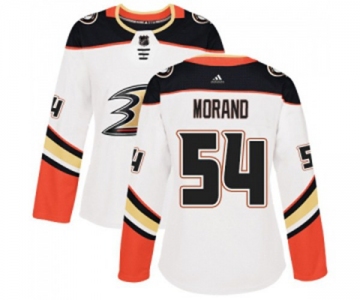 Women Anaheim Ducks #54 Antoine Morand Authentic White Away Hockey Jersey