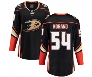 Women Anaheim Ducks #54 Antoine Morand Fanatics Branded Black Home Breakaway Hockey Jersey