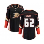 Women Anaheim Ducks #62 Andrej Sustr Authentic Black Home Fanatics Branded Breakaway Hockey Jersey