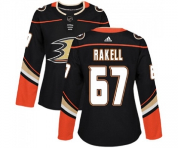 Women Anaheim Ducks #67 Rickard Rakell Authentic Black Home Hockey Jersey