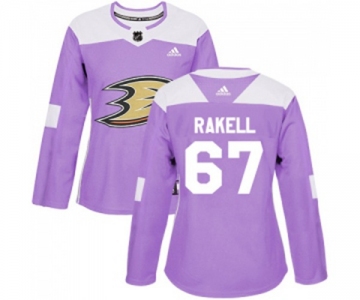 Women Anaheim Ducks #67 Rickard Rakell Authentic Purple Fights Cancer Practice Hockey Jersey