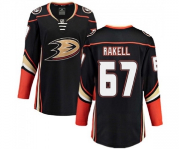 Women Anaheim Ducks #67 Rickard Rakell Fanatics Branded Black Home Breakaway Hockey Jersey