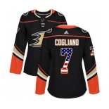 Women Anaheim Ducks #7 Andrew Cogliano Authentic Black USA Flag Fashion Hockey Jersey