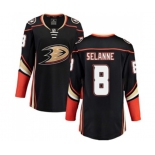 Women Anaheim Ducks #8 Teemu Selanne Fanatics Branded Black Home Breakaway Hockey Jersey