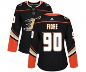 Women Anaheim Ducks #90 Giovanni Fiore Authentic Black Home Hockey Jersey