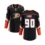 Women Anaheim Ducks #90 Giovanni Fiore Fanatics Branded Black Home Breakaway Hockey Jersey